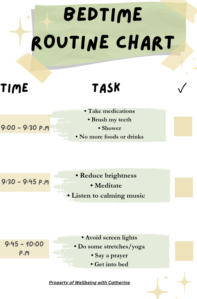 Bedtime routine chart