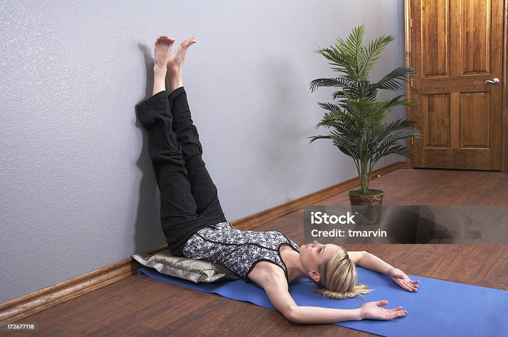 Leg-up-the-wall pose for stress and anxiety